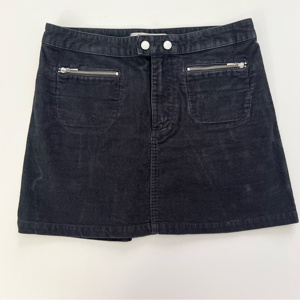 Abercrombie & Fitch Corduroy Mini Skirt Navy Blue Size 2 100% Cotton‎